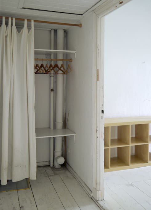 Your "walk-through-closet" – between your studio and your bedroom.