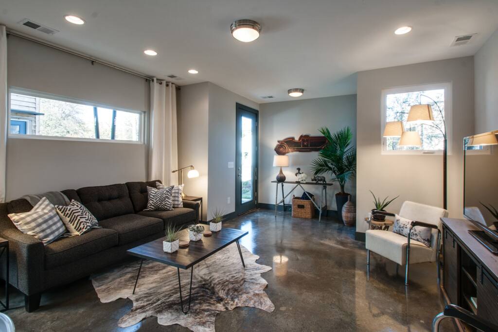 Enjoy the luxurious decor in the downstairs living space.