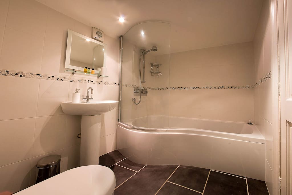 Bathroom, Bath and Shower.