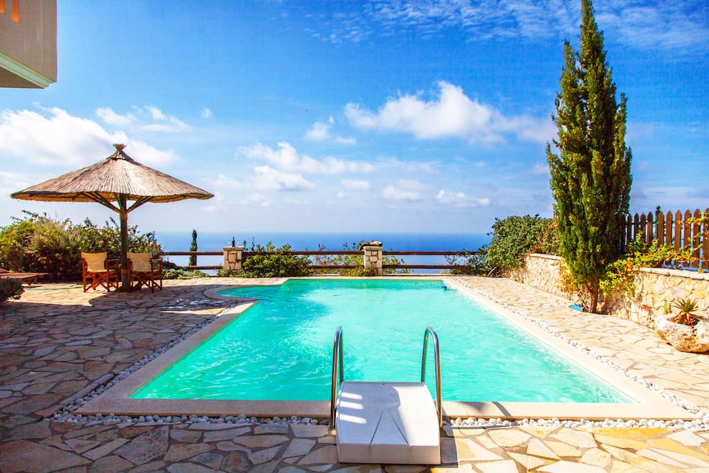 Wonderful exteriors with views of the Ionian blue sea