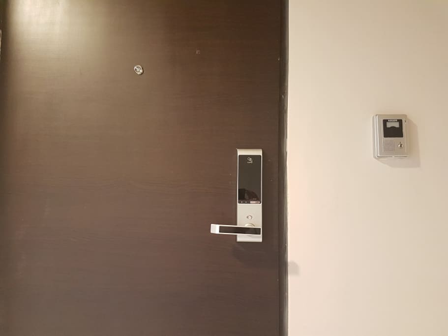 coded, keyless door, with domophone