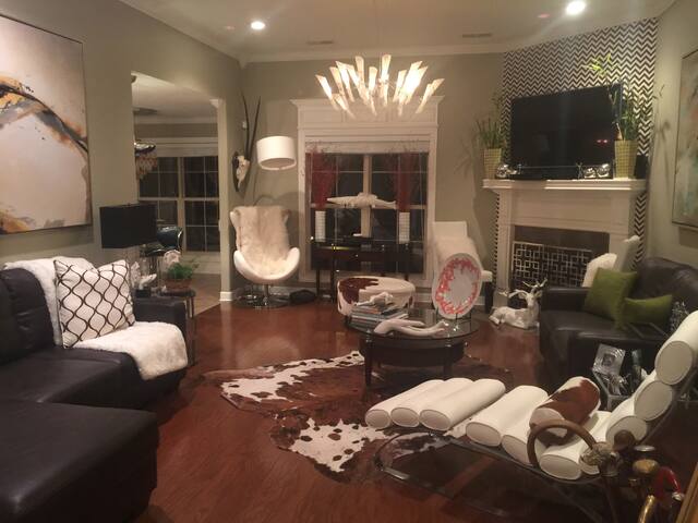 Contemporary home with private room and bathroom.