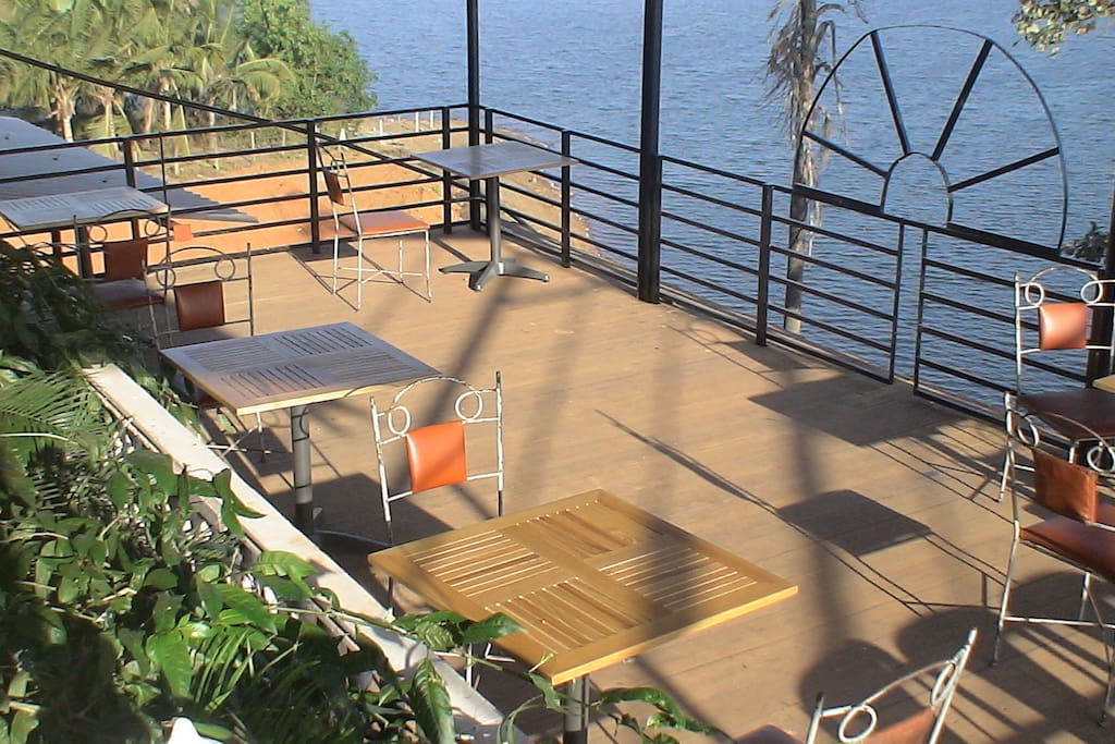 the deck overlooking the lake