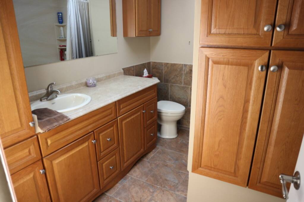 Main bathroom with Jacuzzi tub &
Heated tile floors