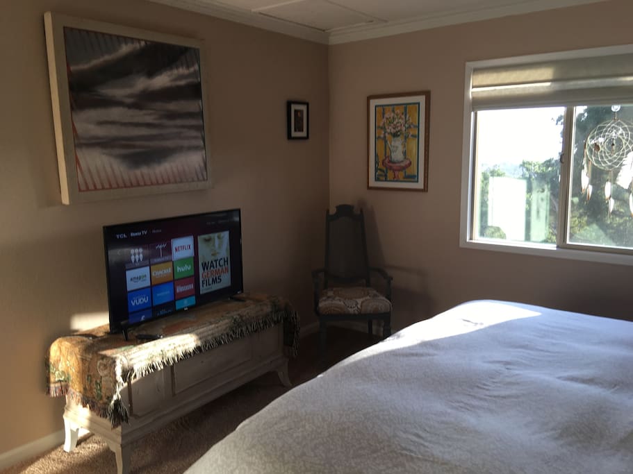 40" flat TV screen WiFi in your own king size bedroom for your own enjoyment
