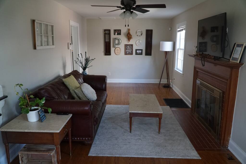 Living room with large couch.