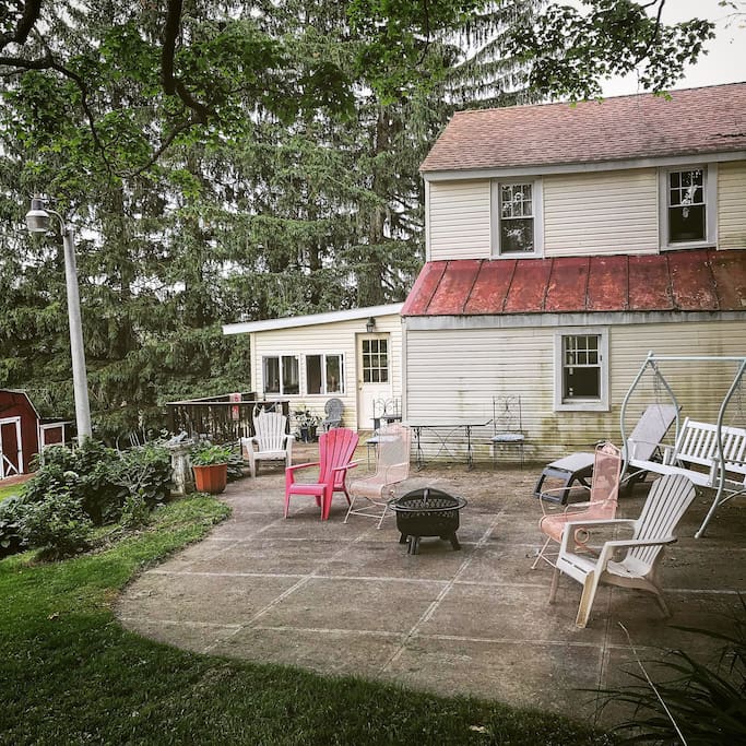 Patio at back of house.