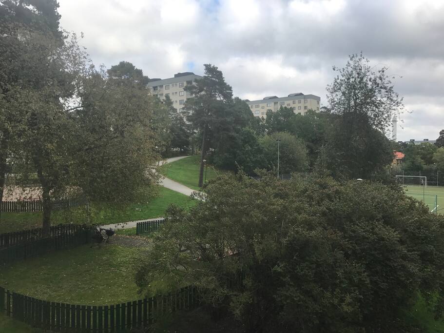 View from balcony over neighborhood