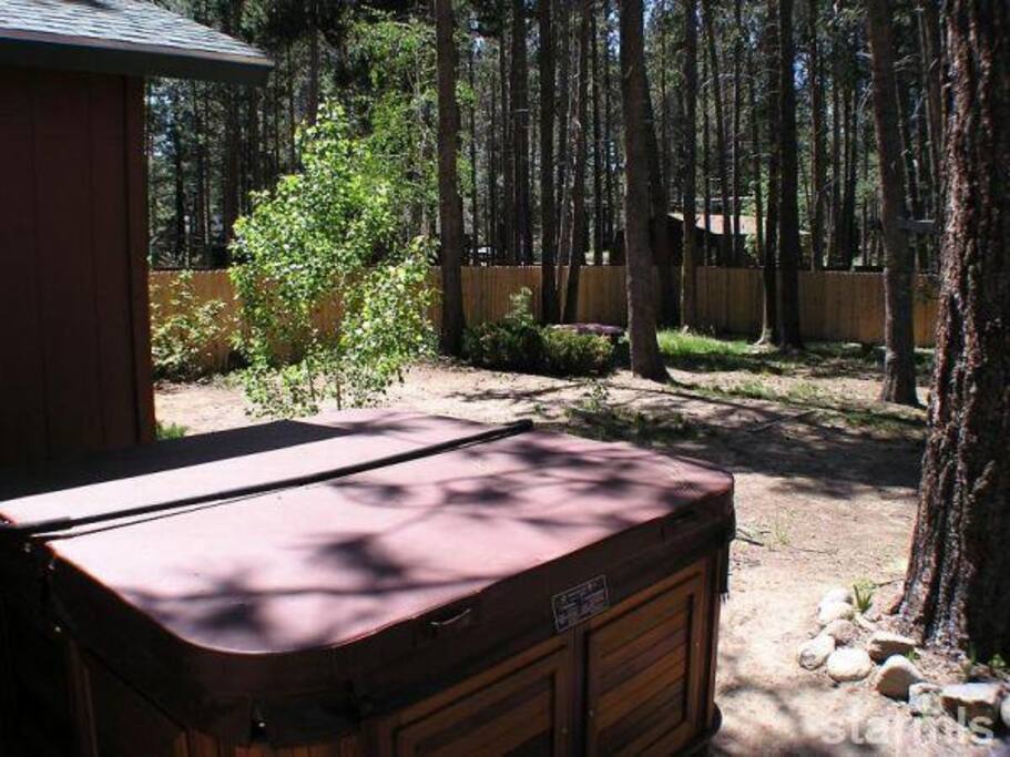 Hot tub and yard