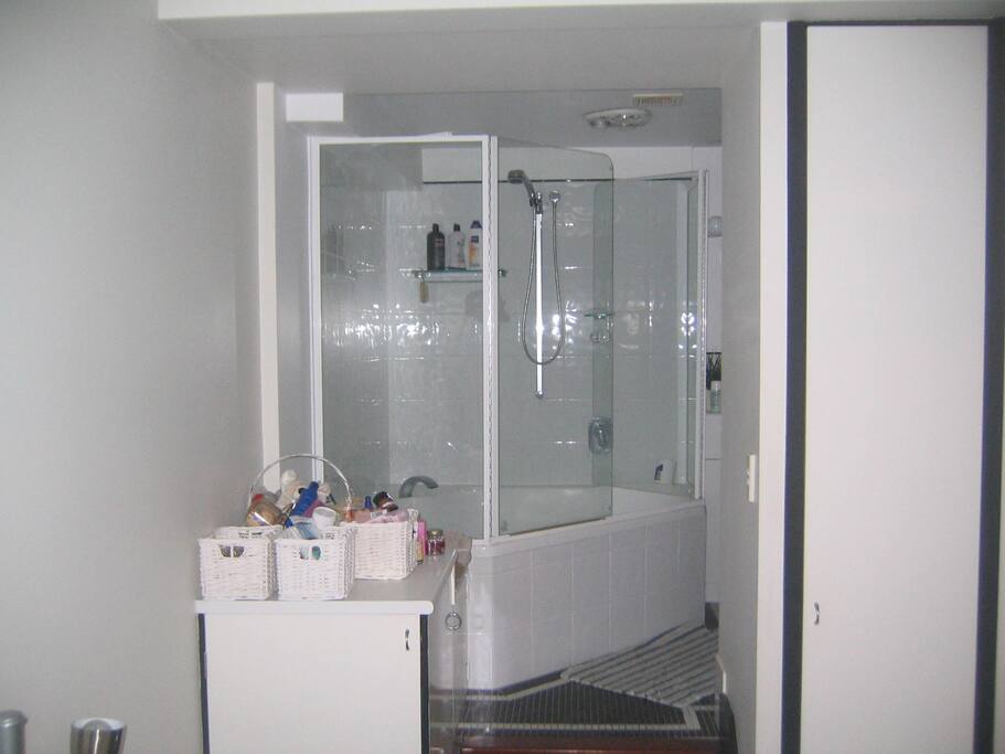 Ensuite off main bathroom. Hugh shower/bath and toilet