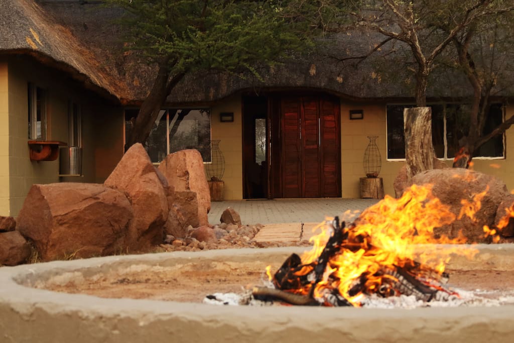 View of Lodge and Boma Fire