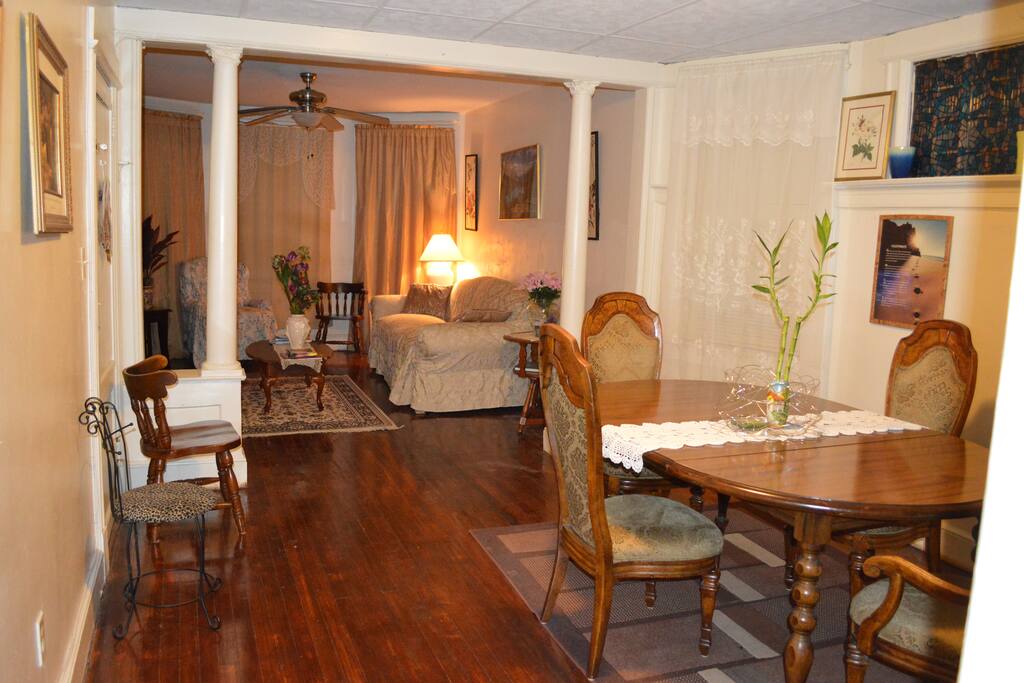 Dining room, open to living room.