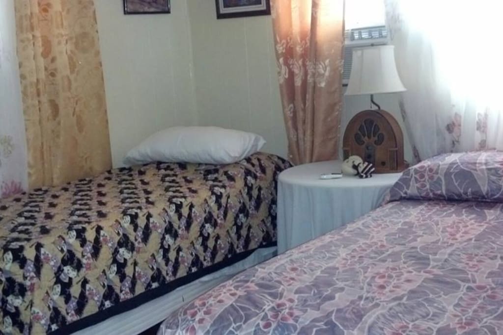Two beds in a room