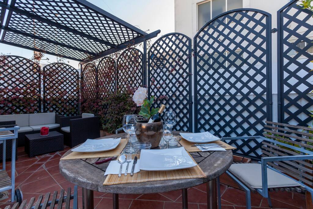 Terraza, zona de mesa de comida
