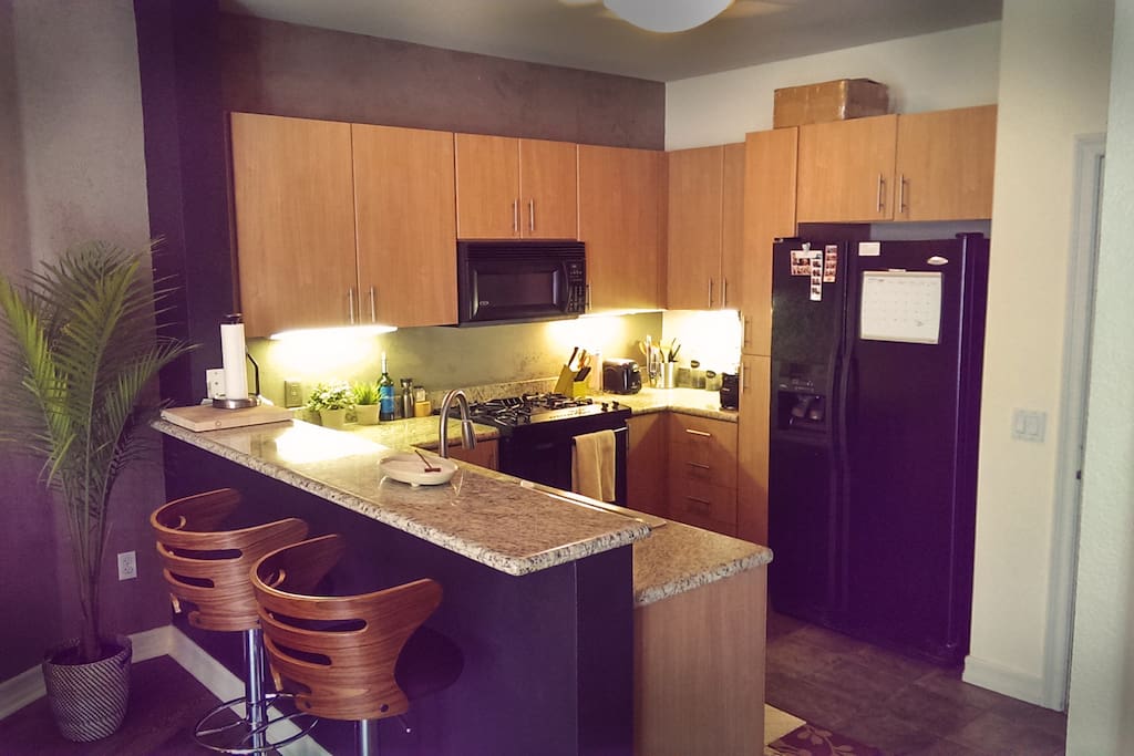 Full kitchen that is completely stocked with everything you need to cook & eat at home