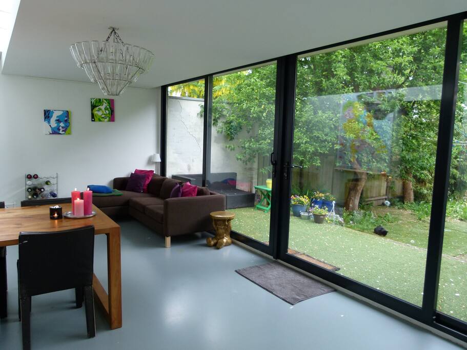 Large living kitchen at garden level