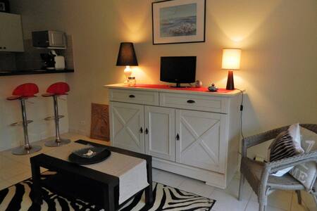 studio bord de l'eau vrai lit, 2 vélos et parking