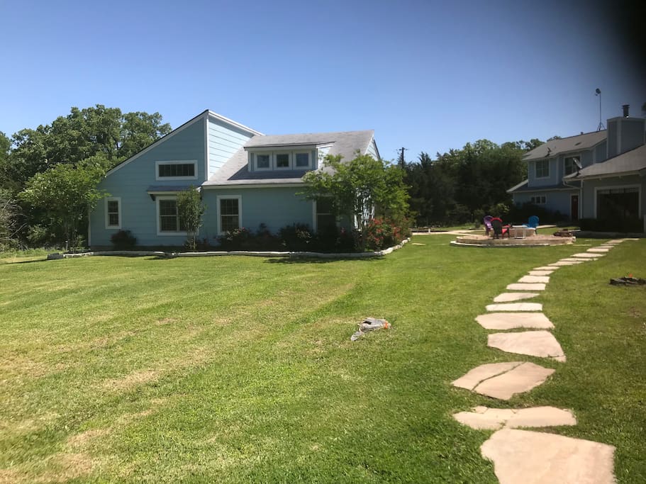 FRONT VIEW OF GUEST HOUSE & FIRE PIT 4-20-18