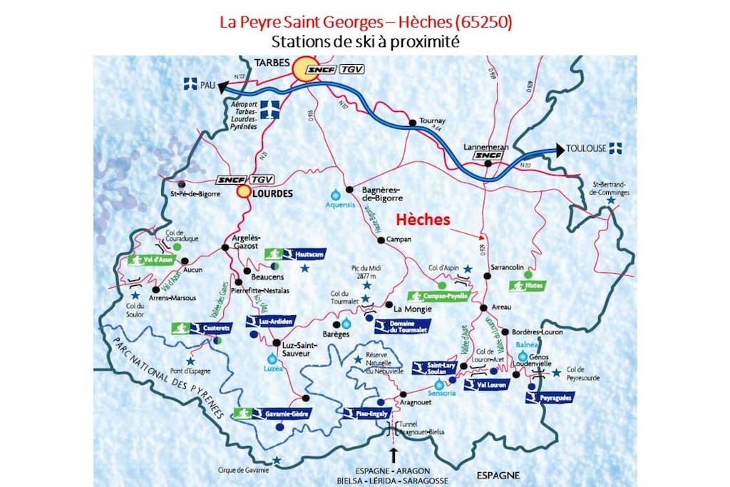 Carte des stations de ski