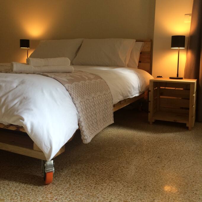Comfy queen size bed can be split to two singles as needed