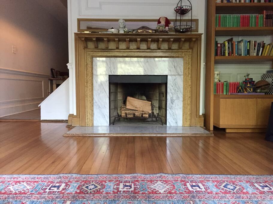 Marble fireplace in front room