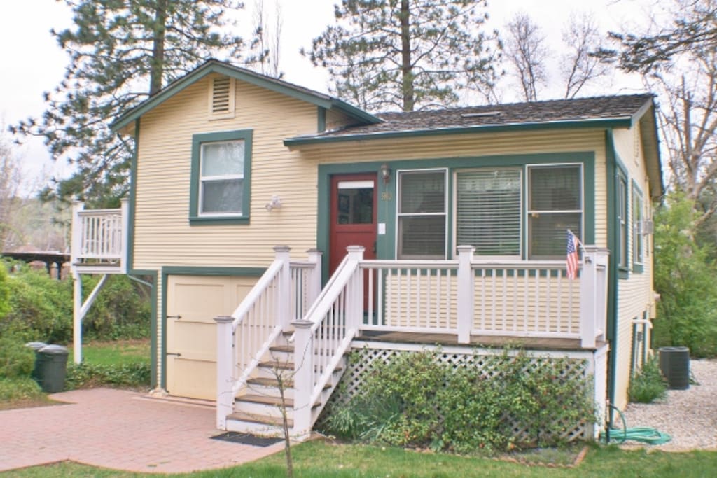 Front of house with off-street parking.