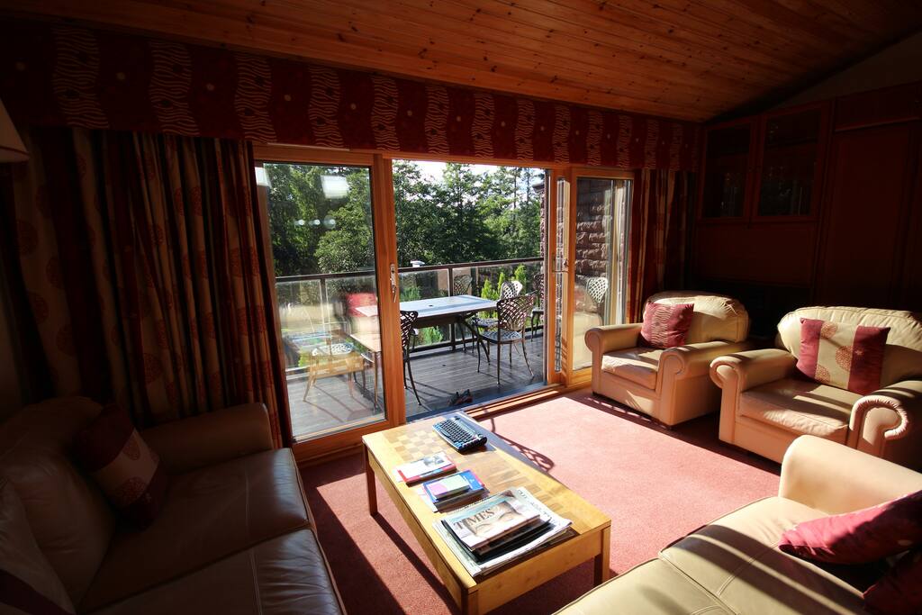 The living area from the kitchen