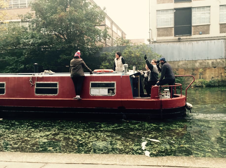 Boat watching at the canal 5 mins away