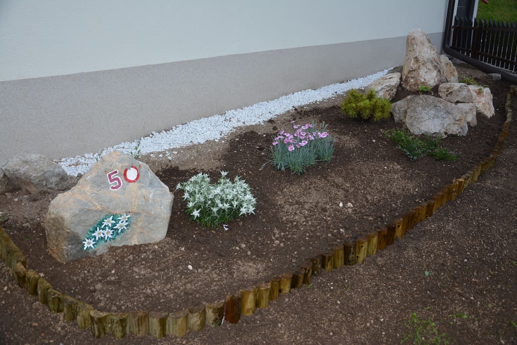 Mountain garden by the house.