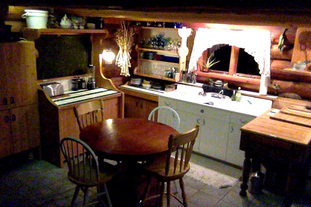 classic hobbit-esque fully equipped shared kitchen