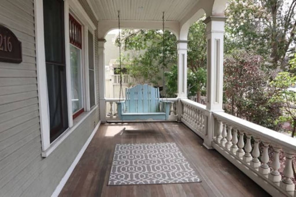 Relaxing porch swing