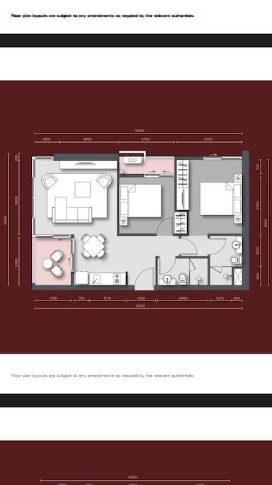 Layout of the unit 2 bedroom