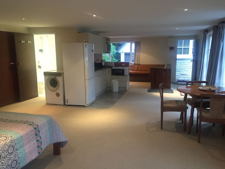 Fully self contained, with bathroom, kitchenette and lounge space