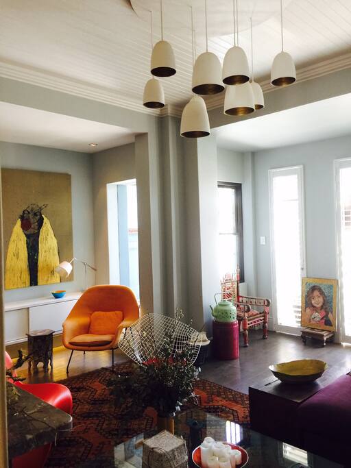 Beautiful and modern chandler adds to the charm and ambiance of the living room