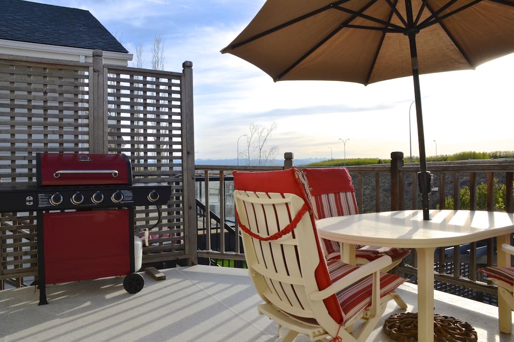 Enjoy BBQing your supper whilst looking out to the mountains