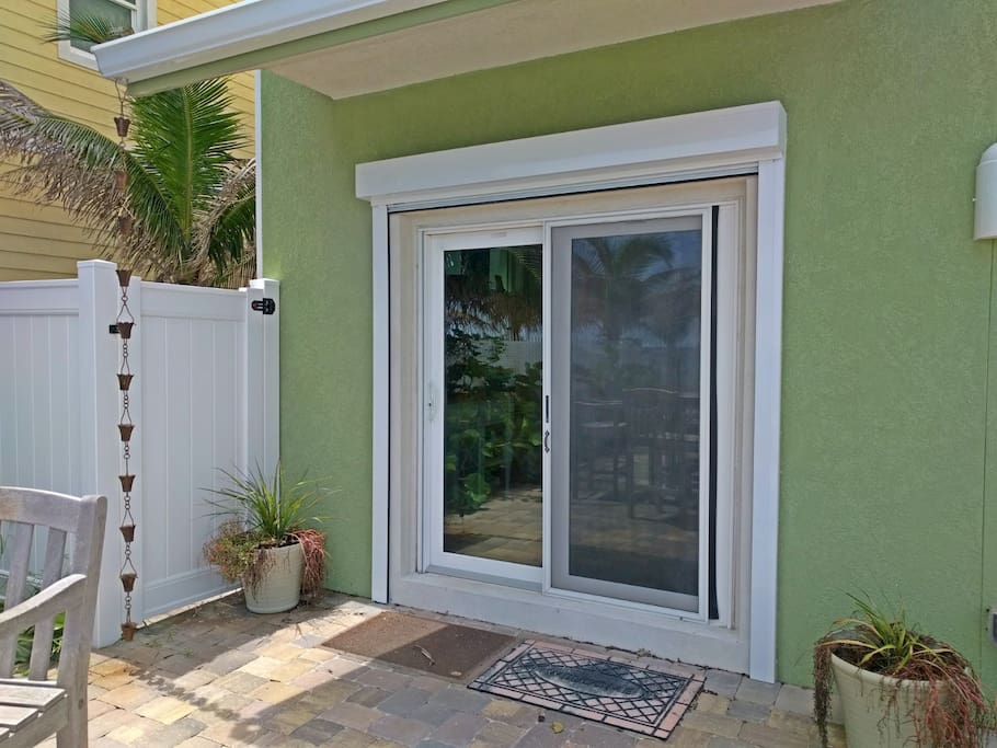 Your front door is on the ocean side of the home!