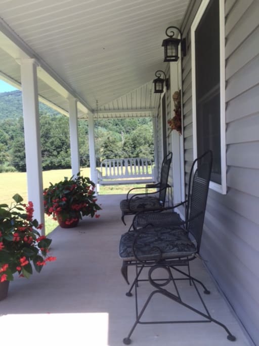 Relaxing front porch with long range views.