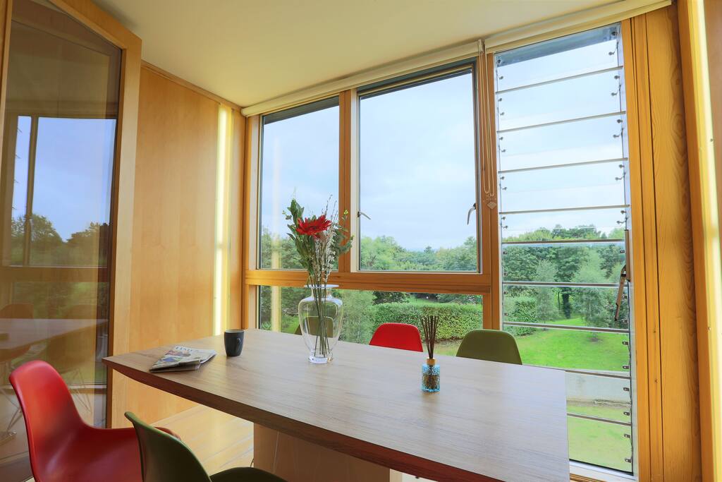 Dining area with stunning garden views