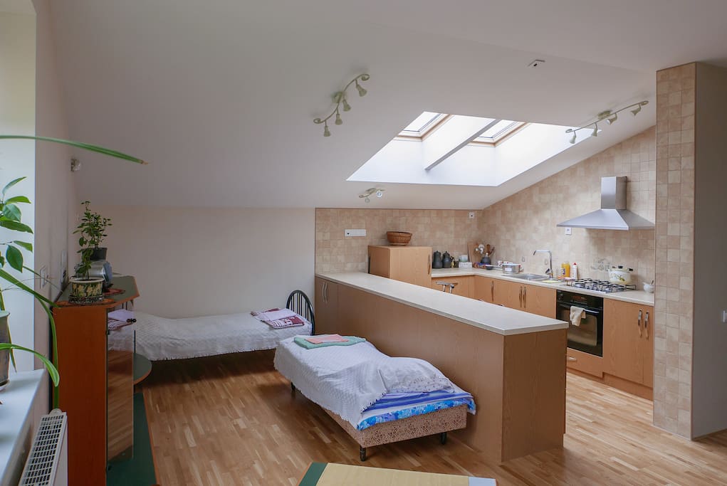 Room with beds prepared