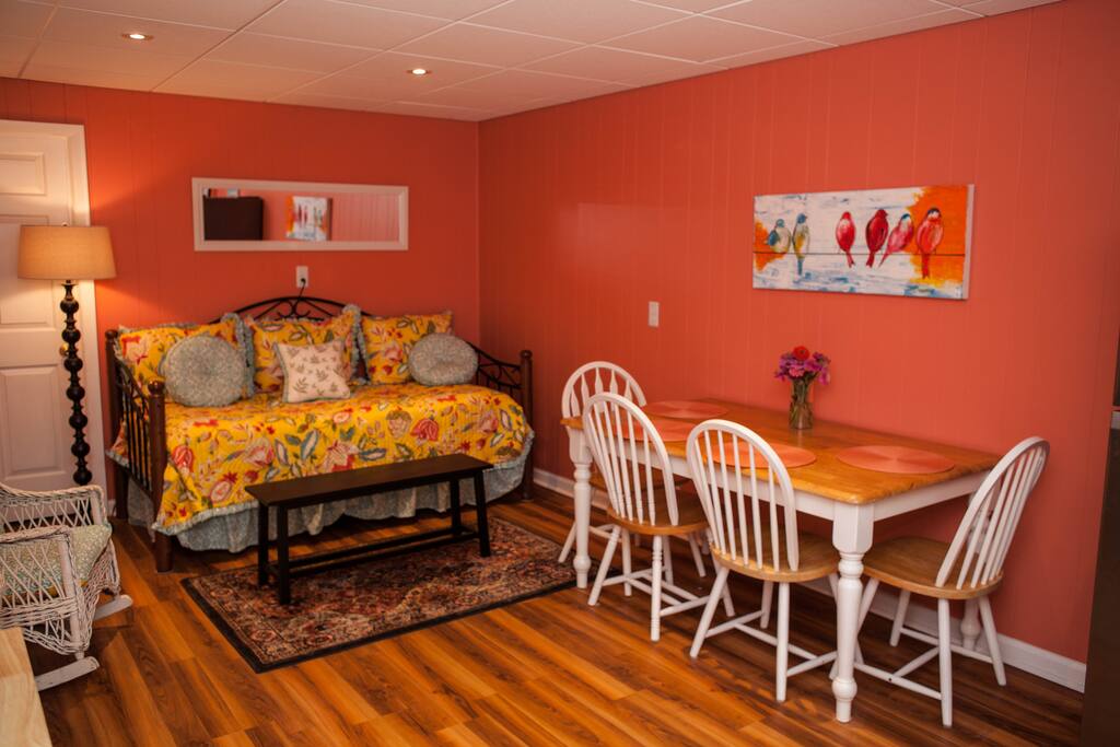 Shared space with day bed and trundle.