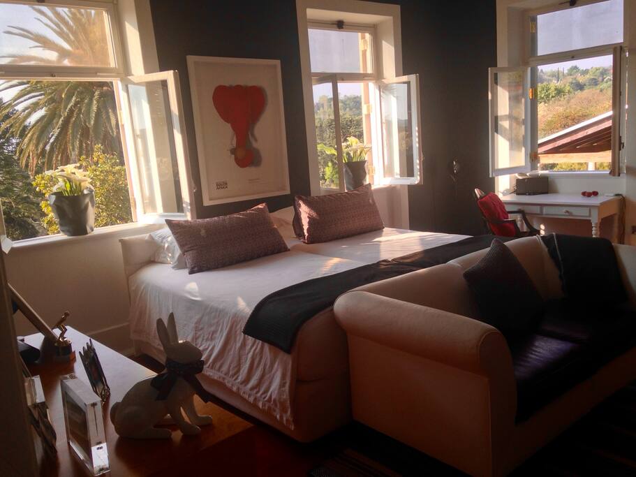Enjoy the leafy suburb and magnificent views from every window in your room.