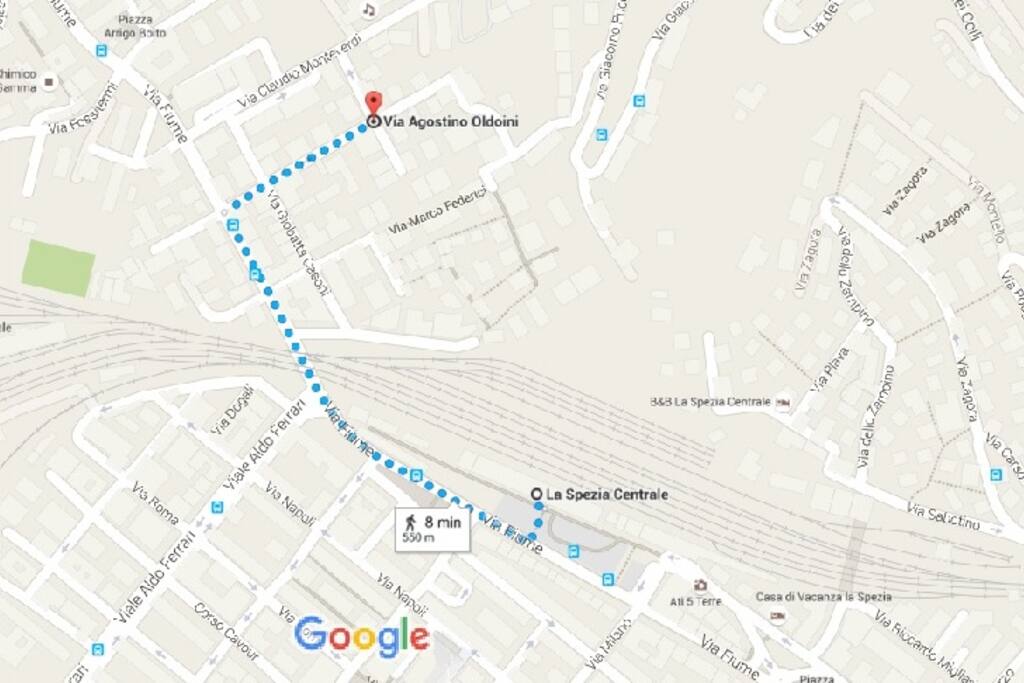 itinerario dalla stazione