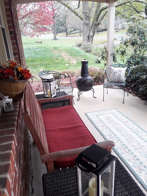Your own private front porch overlooking our quietly beautiful neighborhood