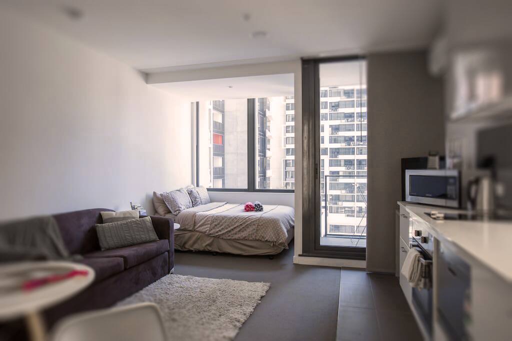 Open plan with plenty of natural light!