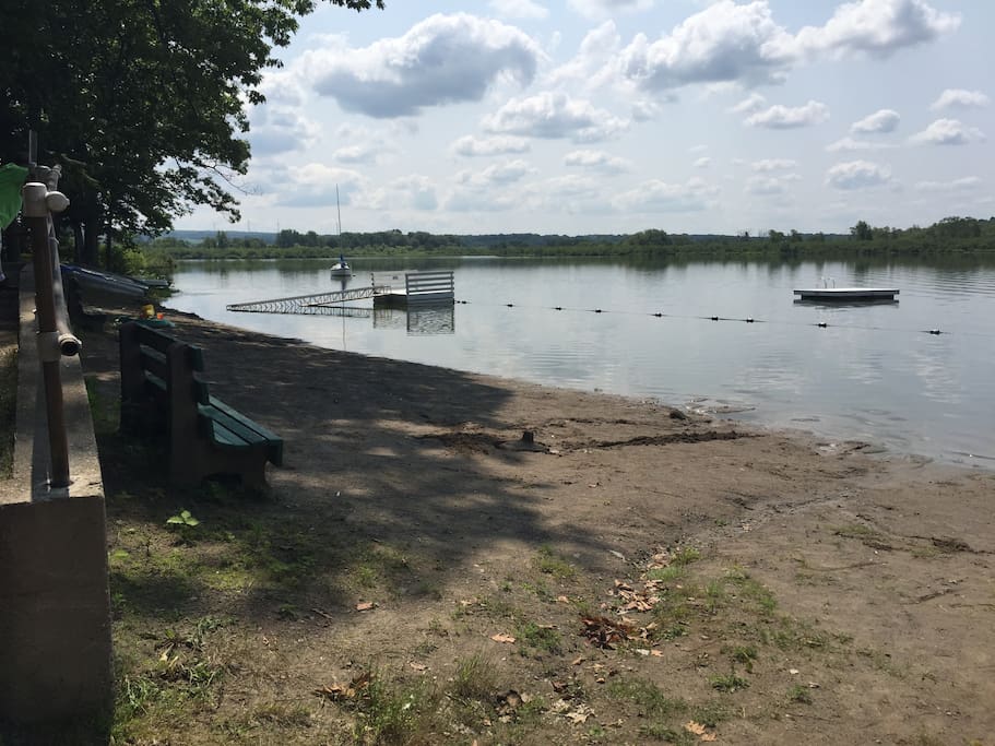 Beach and roped in swimming area