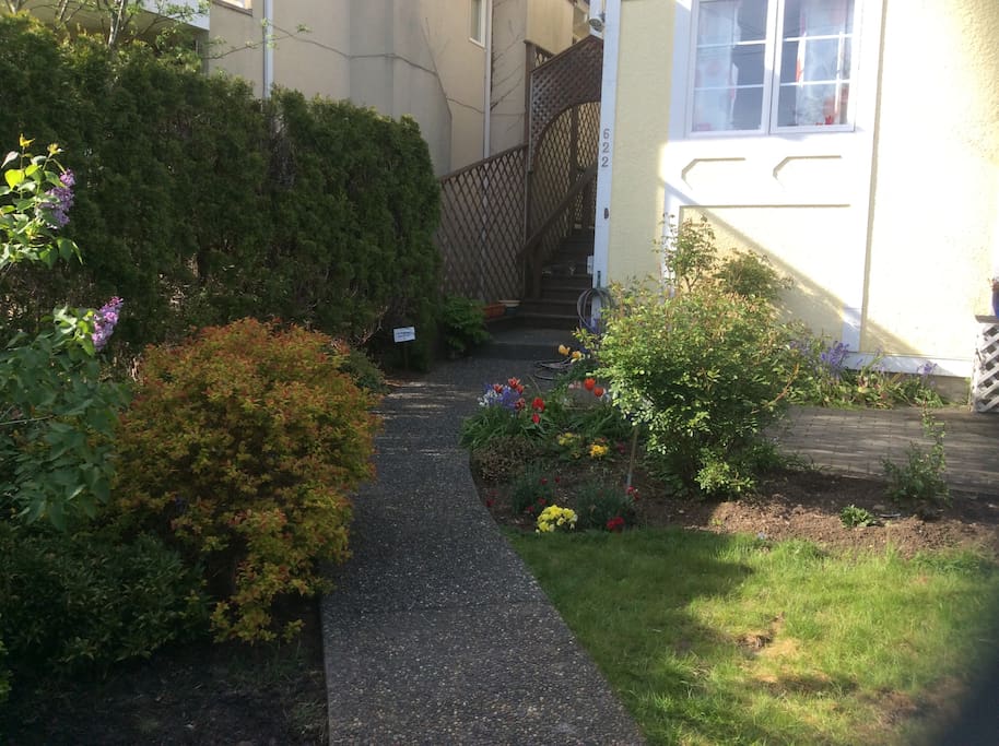 Garden leading to entrance