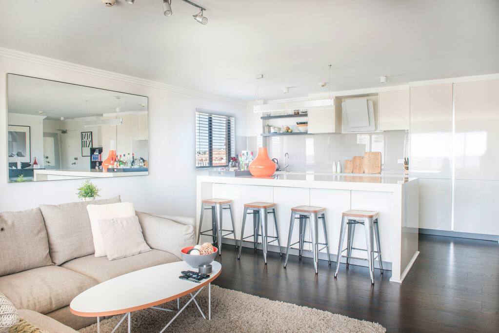 Living room and kitchen