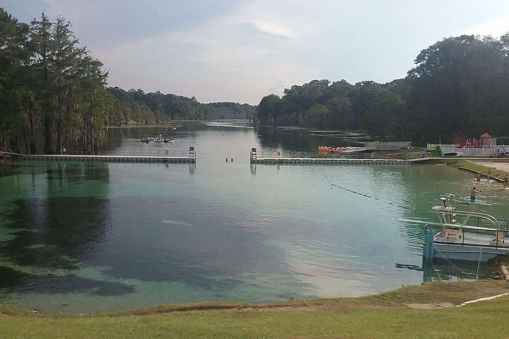 Blue springs mill pond recreation is just stunning, the water is more clear than Lake Tahoe, and water temperature is just perfect for swimming on summer. It has volleyball courts, a new children's playground, park benches, kayaks, canoe, paddle boats.