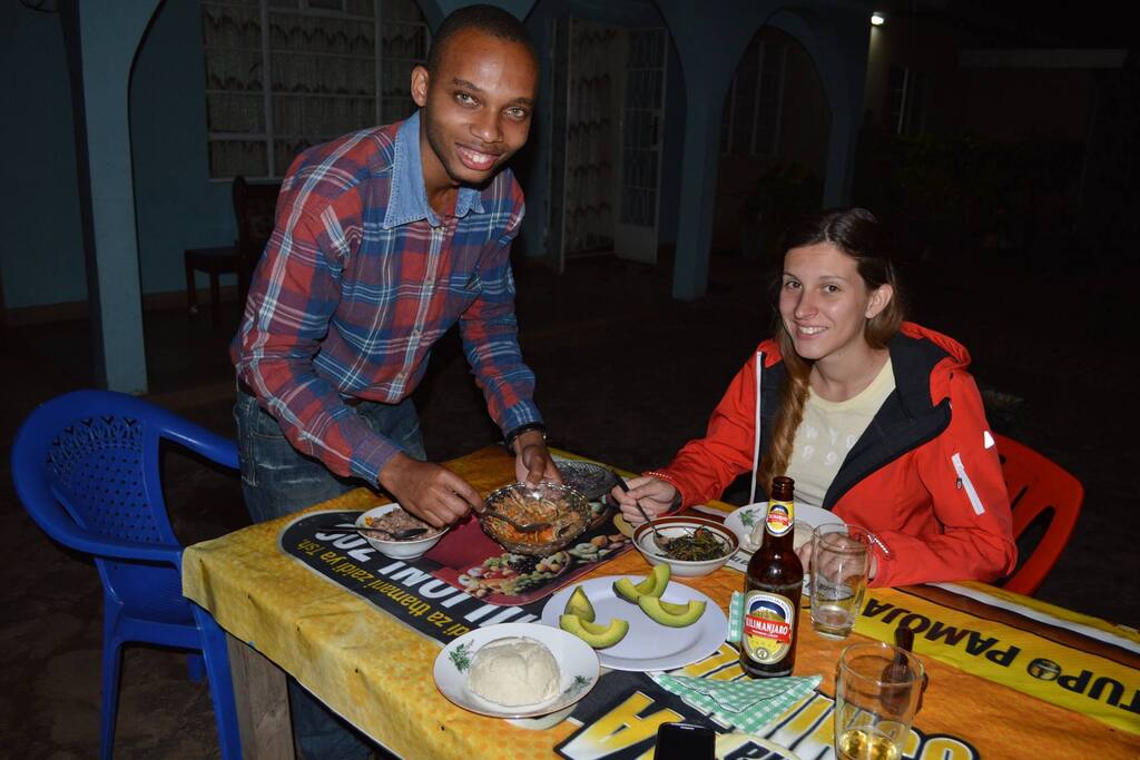 Having Dinner with the guest