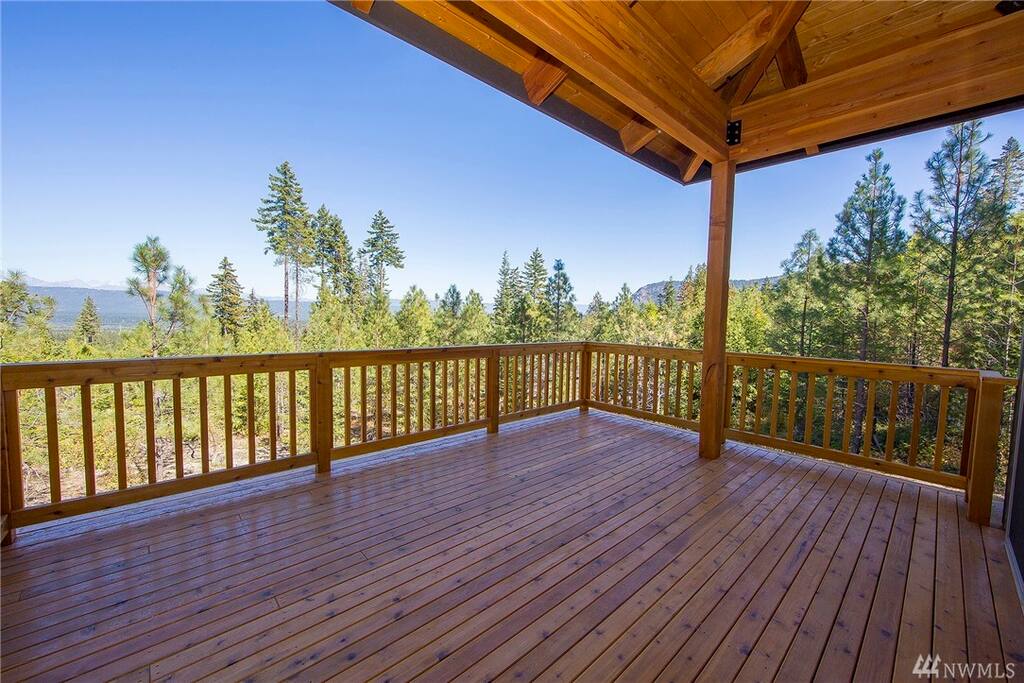 Covered deck has infrared heater for those brisk mornings